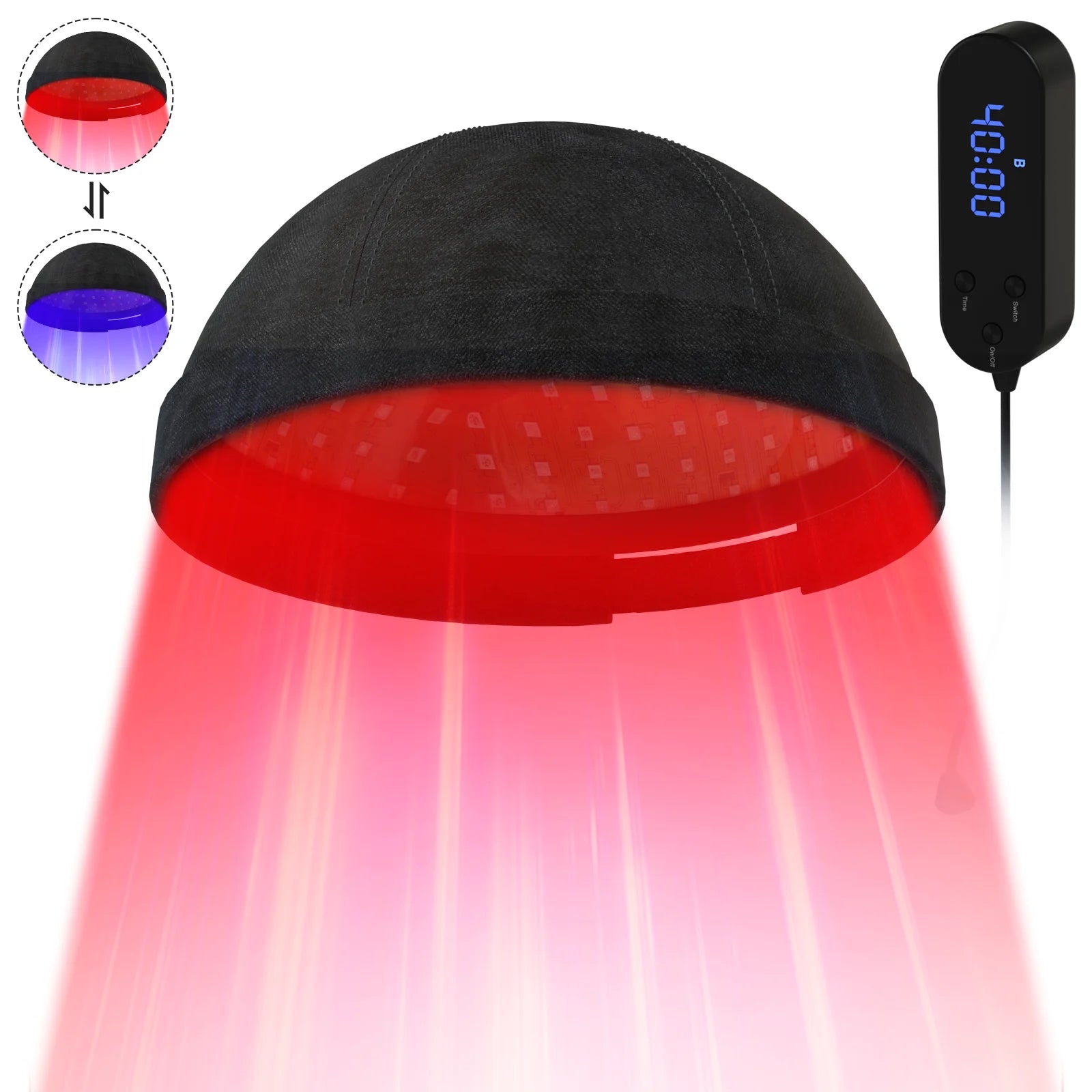 236 Laser Diodes Red Light Therapy Hair Growth Cap Anti Hair Loss Treatment Helmet for Men Women Professional Hair Regrowth Device for Thinning Hair 650nm Red 460nm Blue Light Anti-inflammatory Scalp Phototherapy Device USB R