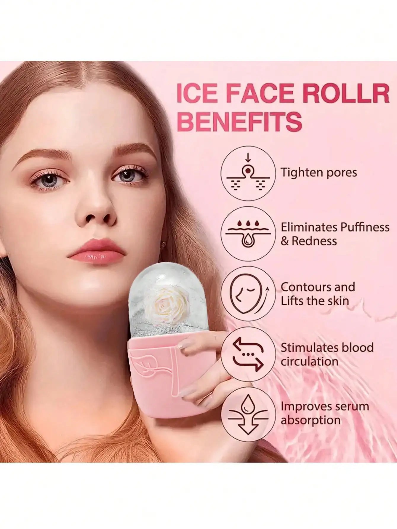 3Pcs Ice Face Roller -Facial Skincare Ice Roller Set,Facial Massage Tool,Silicone Ice Face Roller,Quartz With Roller For Face & Eye Puffiness Relief, And Enhance Skin Care & Glow,For Eyes, Neck, And Face,Lce Facial RollerMold