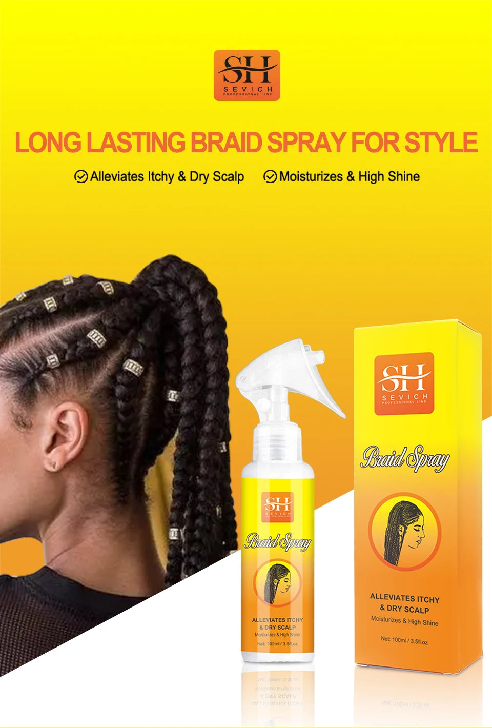 Sevich Hair Cleaning Anti Itching Spray Scalp Hair Follicle Anti Hair Loss Natural Beauty Health Moisturizing Hair Care Spray