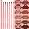 Matte Lip Liner Pencil 6 Colors Set: Lip Contour Waterproof Non-transfer Highly Pigmented Smooth Nude-pink Daily &  Party Makeup