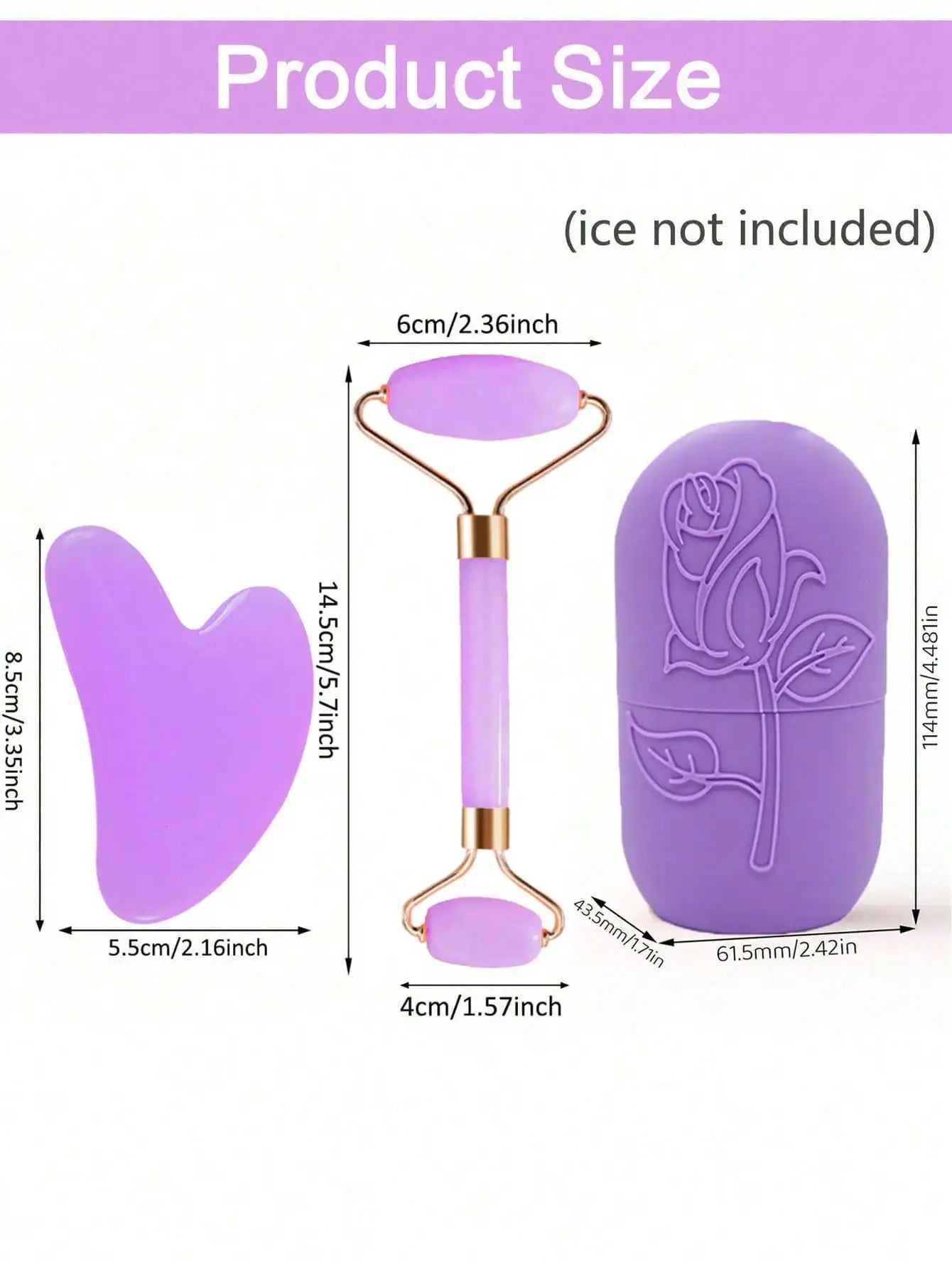 3Pcs Ice Face Roller -Facial Skincare Ice Roller Set,Facial Massage Tool,Silicone Ice Face Roller,Quartz With Roller For Face & Eye Puffiness Relief, And Enhance Skin Care & Glow,For Eyes, Neck, And Face,Lce Facial RollerMold