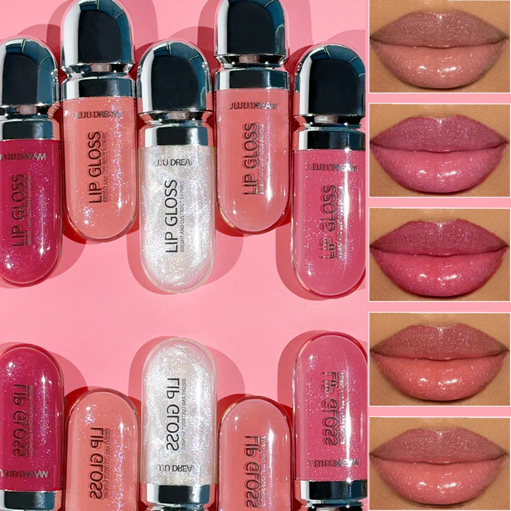 JUJU DREAM Moisturizing Lip Gloss - Shimmery Plumping Lip Gloss Non-Sticky Hydrating Lip Gloss for Full Glossy Lips
