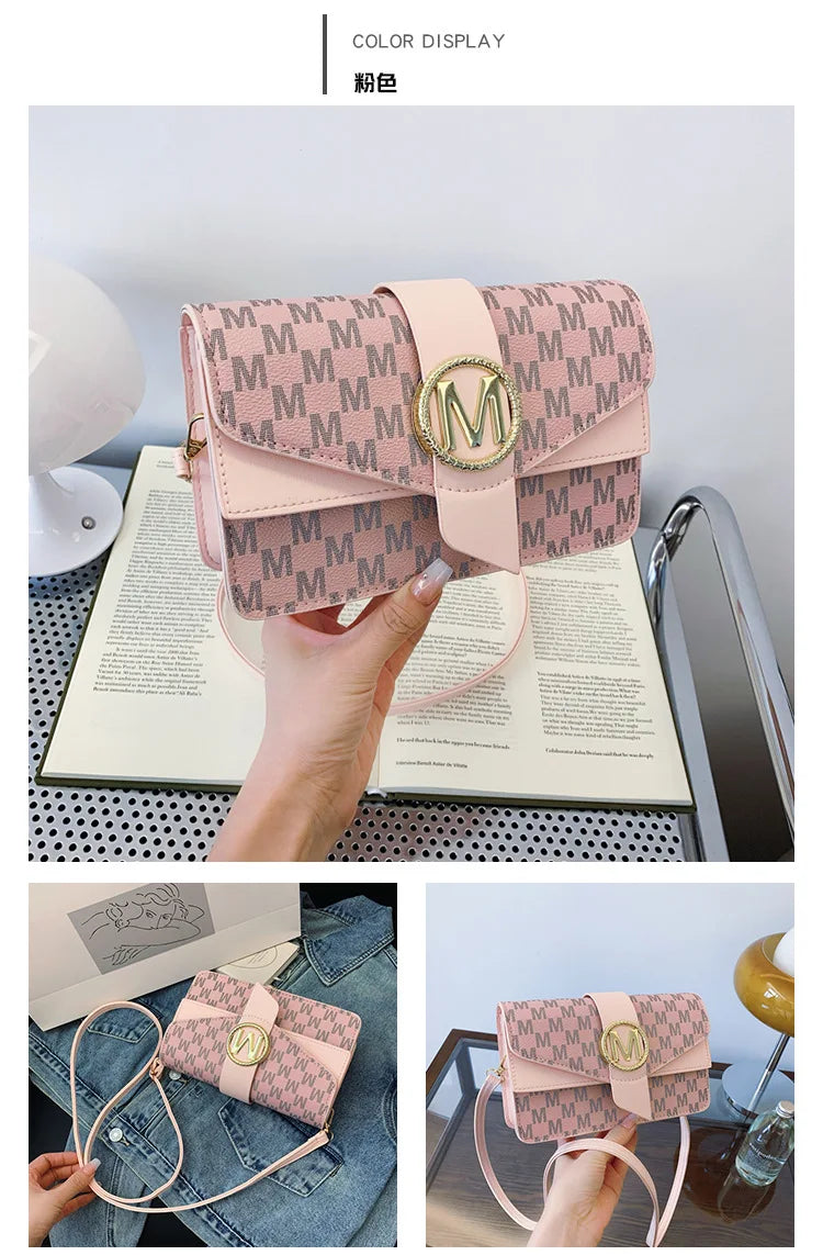 New style women's messenger bag, small square bag, double shoulder strap messenger bag, autumn Korean style, simple and fashiona