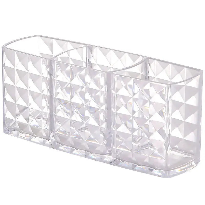 Diamond Pattern Acrylic Makeup Brush Tool Cosmetic Makeup Storage Box Case Make-up Brush Holder Table Organizer Make Up Tool