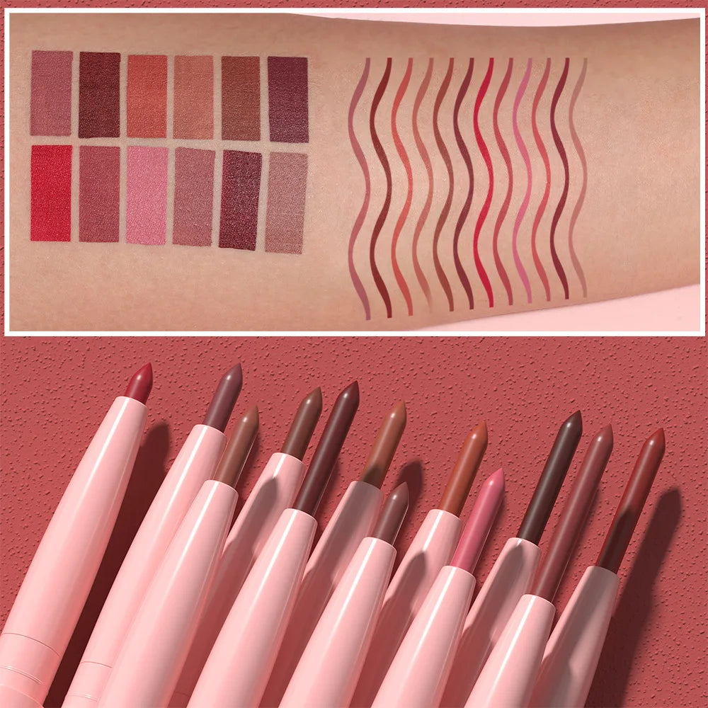 Matte Lip Liner Pencil 6 Colors Set: Lip Contour Waterproof Non-transfer Highly Pigmented Smooth Nude-pink Daily &  Party Makeup