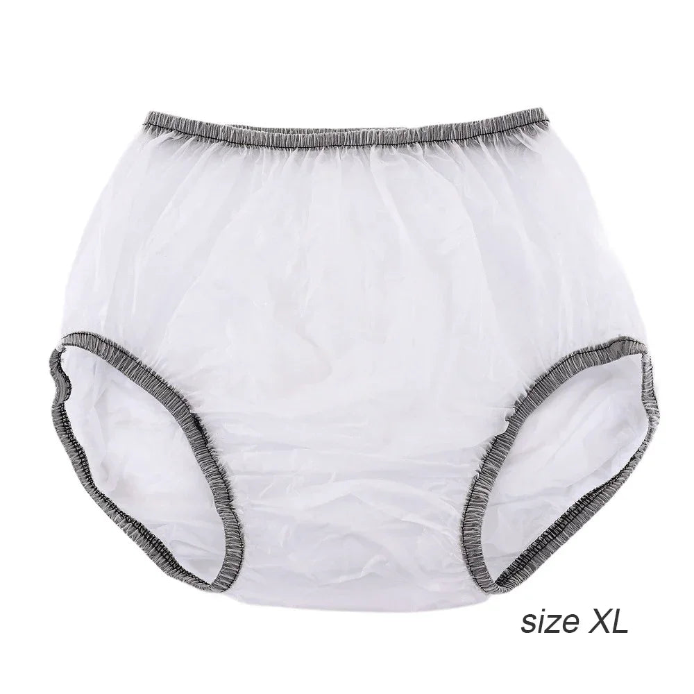 1pc PVC Adult diaper cover Elastic Waist plastic shorts  for Elderly Men And Women transparent waterproof diaper pants