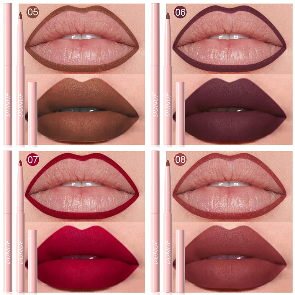 Matte Lip Liner Pencil 6 Colors Set: Lip Contour Waterproof Non-transfer Highly Pigmented Smooth Nude-pink Daily &  Party Makeup