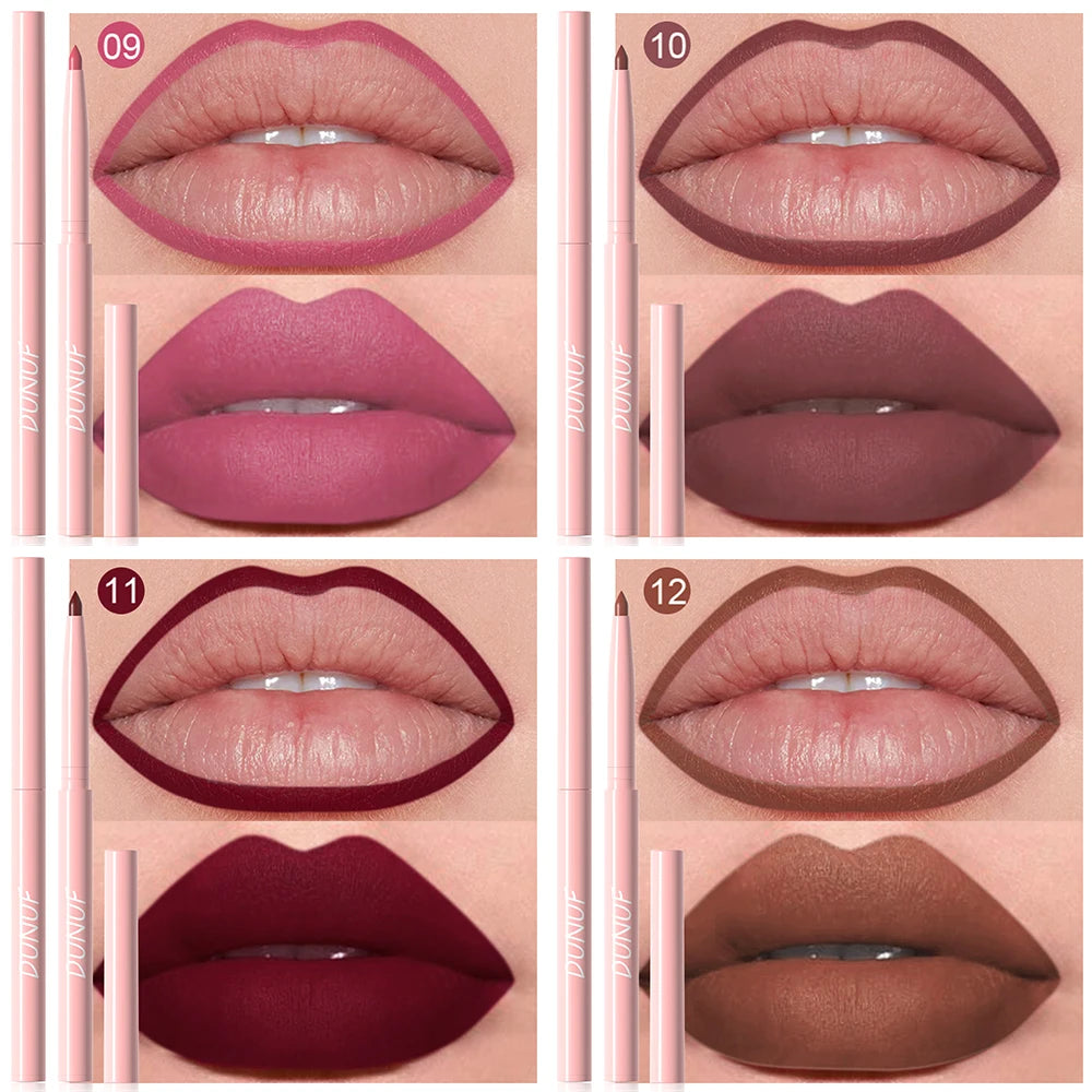 Matte Lip Liner Pencil 6 Colors Set: Lip Contour Waterproof Non-transfer Highly Pigmented Smooth Nude-pink Daily &  Party Makeup