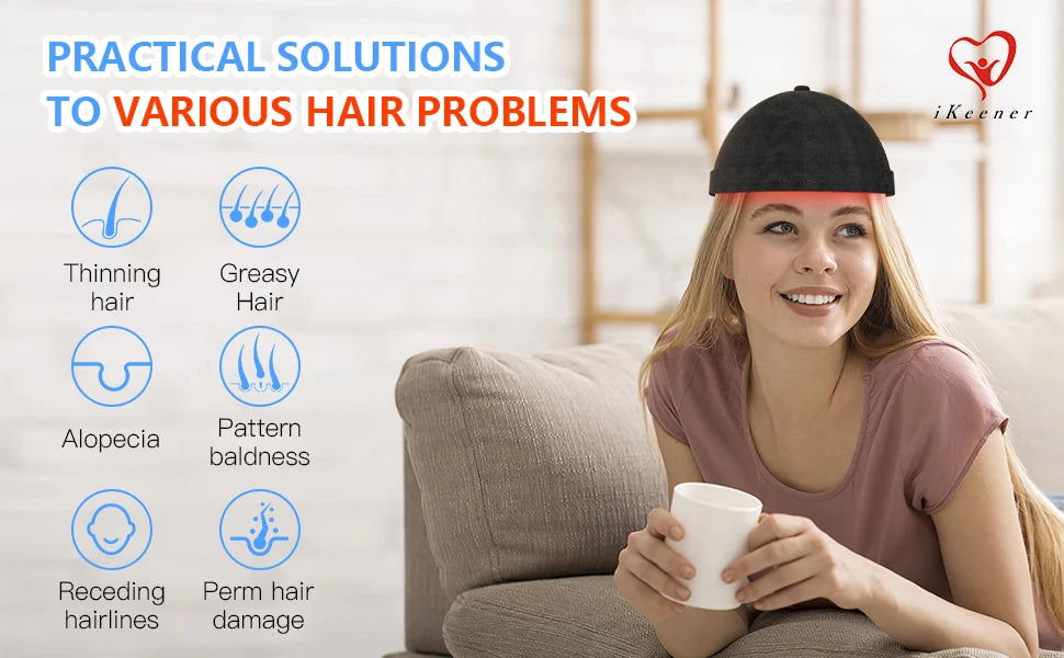 236 Laser Diodes Red Light Therapy Hair Growth Cap Anti Hair Loss Treatment Helmet for Men Women Professional Hair Regrowth Device for Thinning Hair 650nm Red 460nm Blue Light Anti-inflammatory Scalp Phototherapy Device USB R