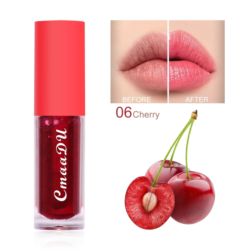 1pcs/2pcs Fruit Moisturizing Color Change Lip Gloss  Lipstick Waterproof Non-transfer Strawberry&Cherry Red Party & Daily Makeup