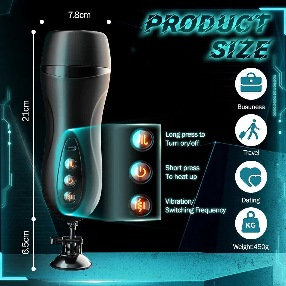 Sex Toy For Men Men's Masturbation Cup Heating Stimulation Vibrator Sexy Voice Free Portable Bracket Suction Cup Pocket Pussy