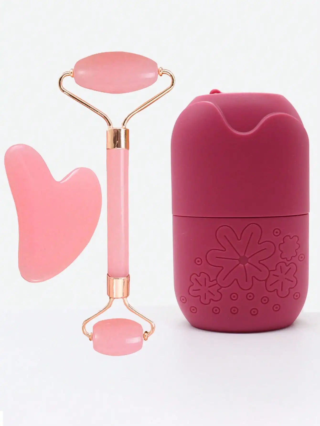 3Pcs Ice Face Roller -Facial Skincare Ice Roller Set,Facial Massage Tool,Silicone Ice Face Roller,Quartz With Roller For Face & Eye Puffiness Relief, And Enhance Skin Care & Glow,For Eyes, Neck, And Face,Lce Facial RollerMold