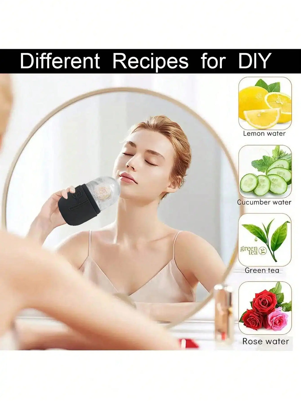 3Pcs Ice Face Roller -Facial Skincare Ice Roller Set,Facial Massage Tool,Silicone Ice Face Roller,Quartz With Roller For Face & Eye Puffiness Relief, And Enhance Skin Care & Glow,For Eyes, Neck, And Face,Lce Facial RollerMold