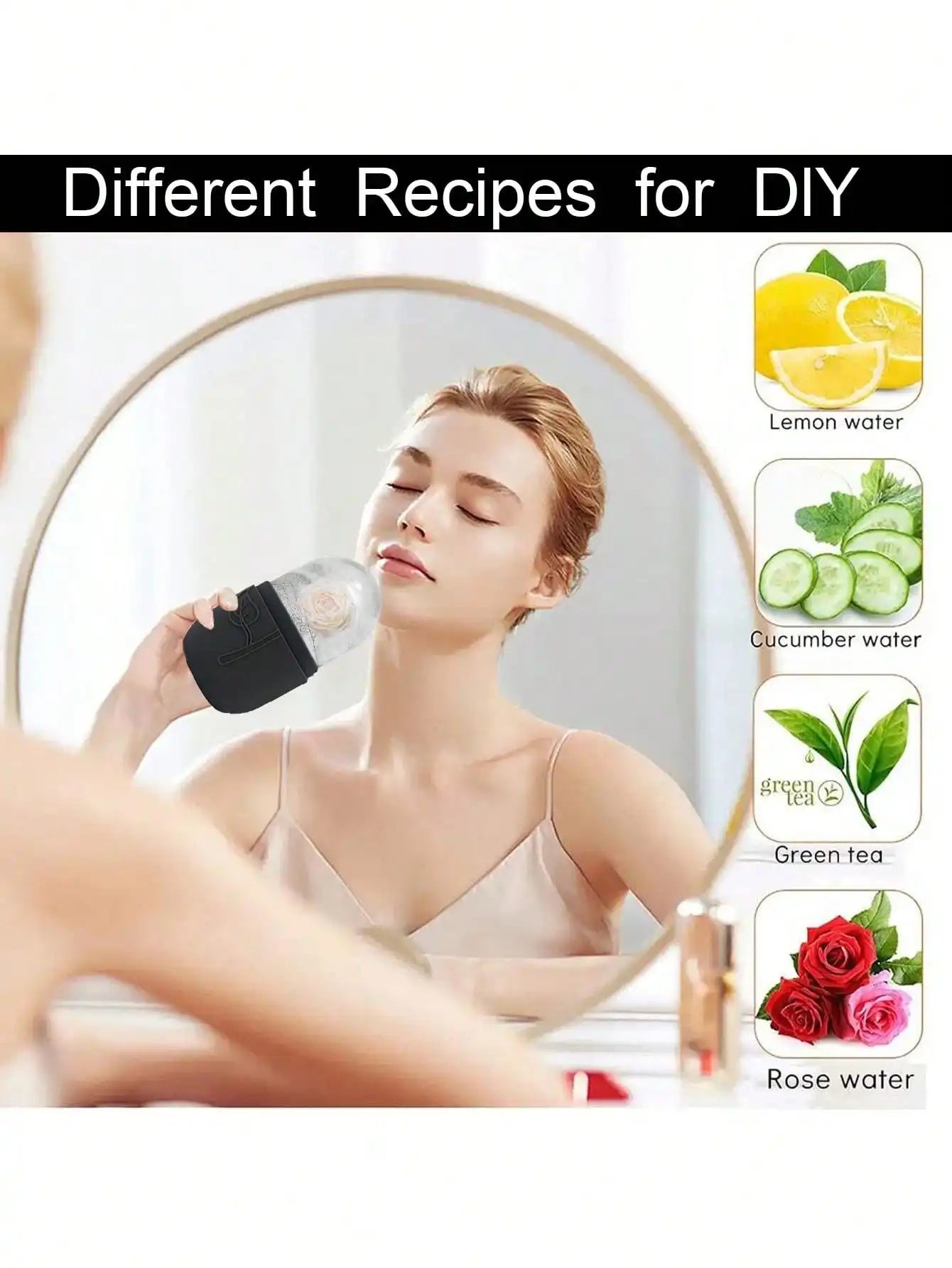 3Pcs Ice Face Roller -Facial Skincare Ice Roller Set,Facial Massage Tool,Silicone Ice Face Roller,Quartz With Roller For Face & Eye Puffiness Relief, And Enhance Skin Care & Glow,For Eyes, Neck, And Face,Lce Facial RollerMold