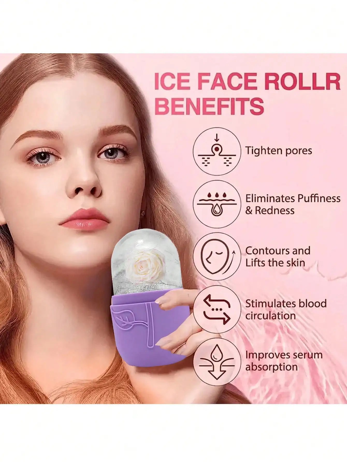 3Pcs Ice Face Roller -Facial Skincare Ice Roller Set,Facial Massage Tool,Silicone Ice Face Roller,Quartz With Roller For Face & Eye Puffiness Relief, And Enhance Skin Care & Glow,For Eyes, Neck, And Face,Lce Facial RollerMold