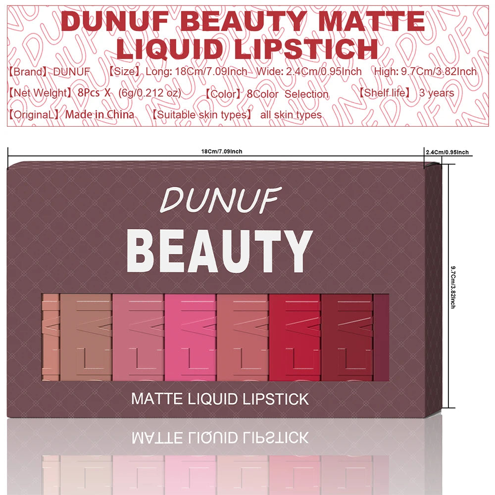 Lip Gloss Set, Lipstick Waterproof Matte Non-sticky Non-transfer Long-Lasting, Rose, Mauve, Deep Red, Nude, Y2K Makeup Christmas