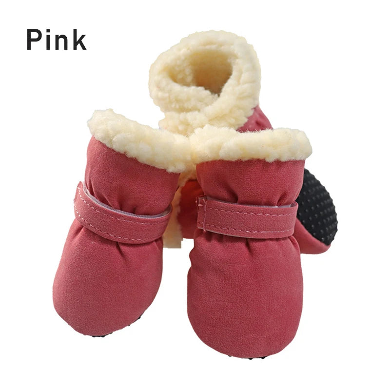 4pcs/set Snow Booties Waterproof Boots Socks Anti Slip Shoes Candy Colors Small Dogs Pet Dog Shoes Puppy Chihuahua Winter