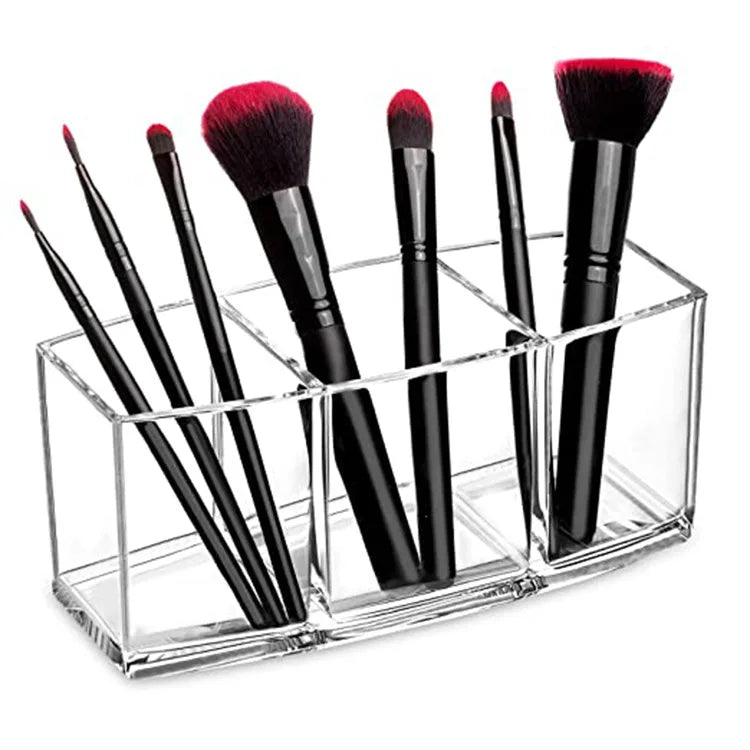 Diamond Pattern Acrylic Makeup Brush Tool Cosmetic Makeup Storage Box Case Make-up Brush Holder Table Organizer Make Up Tool