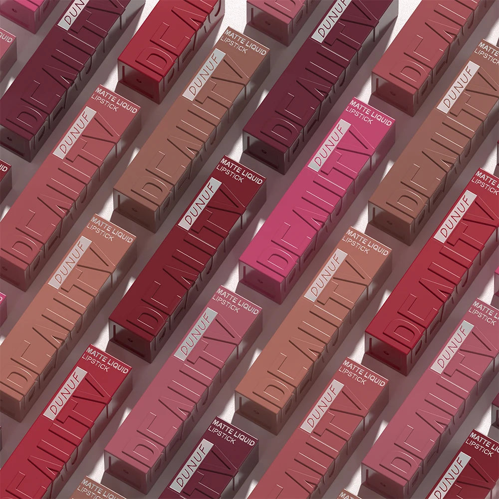 Lip Gloss Set, Lipstick Waterproof Matte Non-sticky Non-transfer Long-Lasting, Rose, Mauve, Deep Red, Nude, Y2K Makeup Christmas