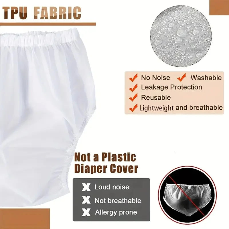 AIO 2Pcs Reusable Waterproof TPU Adult nappy Large size Diaper Cover Easy-to-clean Incontinence pants Diaper Soft Dropshipping