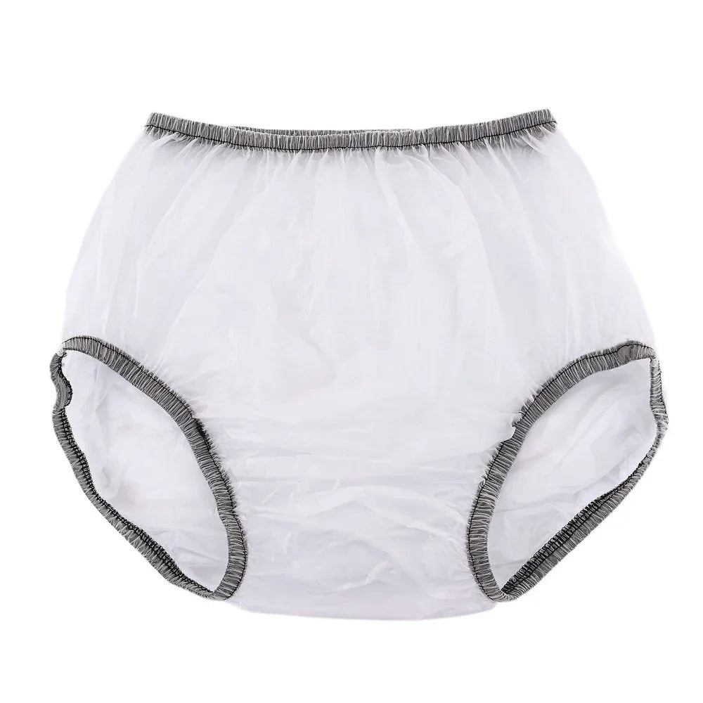 1pc PVC Adult diaper cover Elastic Waist plastic shorts  for Elderly Men And Women transparent waterproof diaper pants