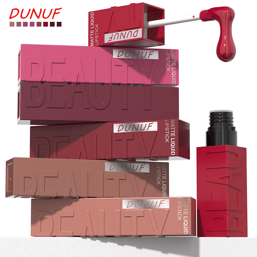 Lip Gloss Set, Lipstick Waterproof Matte Non-sticky Non-transfer Long-Lasting, Rose, Mauve, Deep Red, Nude, Y2K Makeup Christmas
