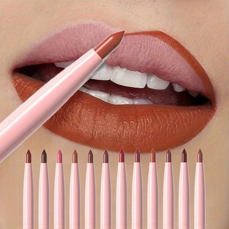 Matte Lip Liner Pencil 6 Colors Set: Lip Contour Waterproof Non-transfer Highly Pigmented Smooth Nude-pink Daily &  Party Makeup