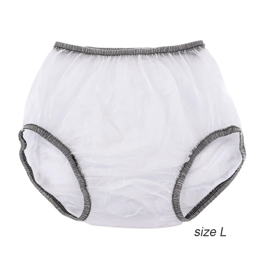 1pc PVC Adult diaper cover Elastic Waist plastic shorts  for Elderly Men And Women transparent waterproof diaper pants
