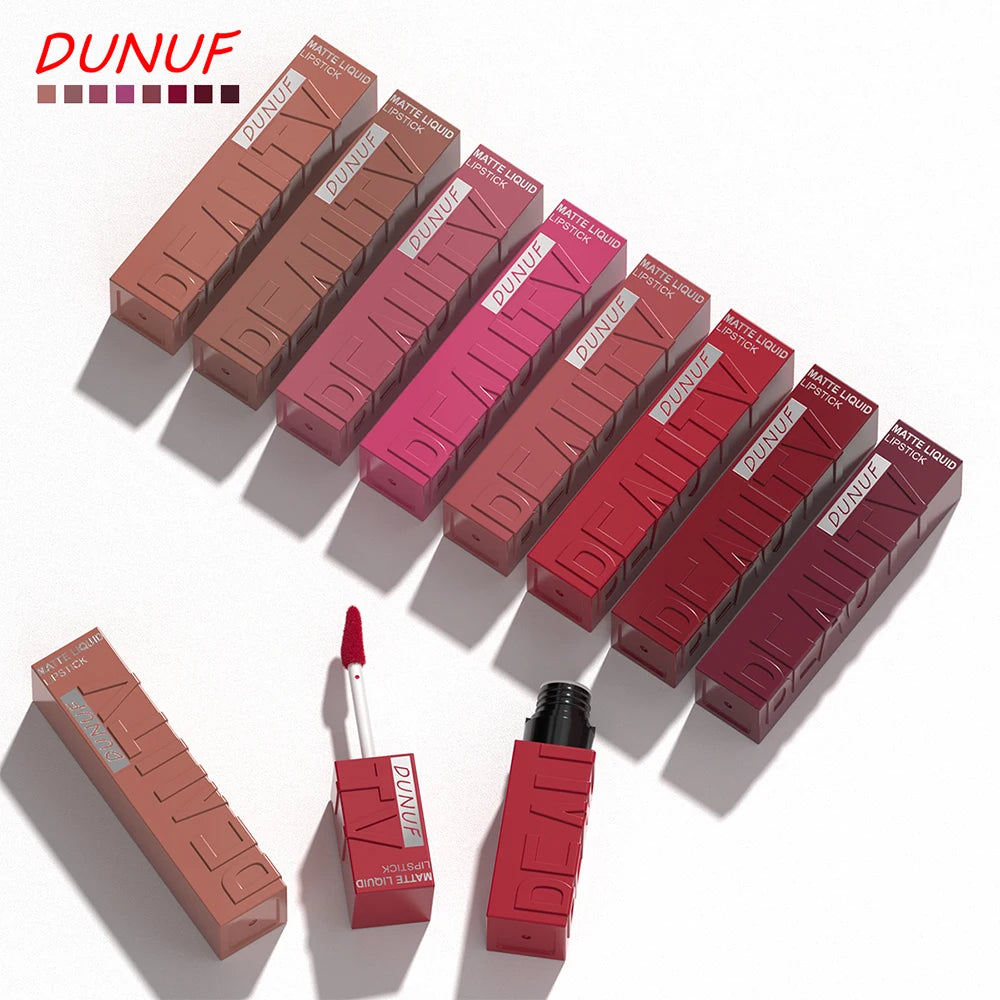 Lip Gloss Set, Lipstick Waterproof Matte Non-sticky Non-transfer Long-Lasting, Rose, Mauve, Deep Red, Nude, Y2K Makeup Christmas