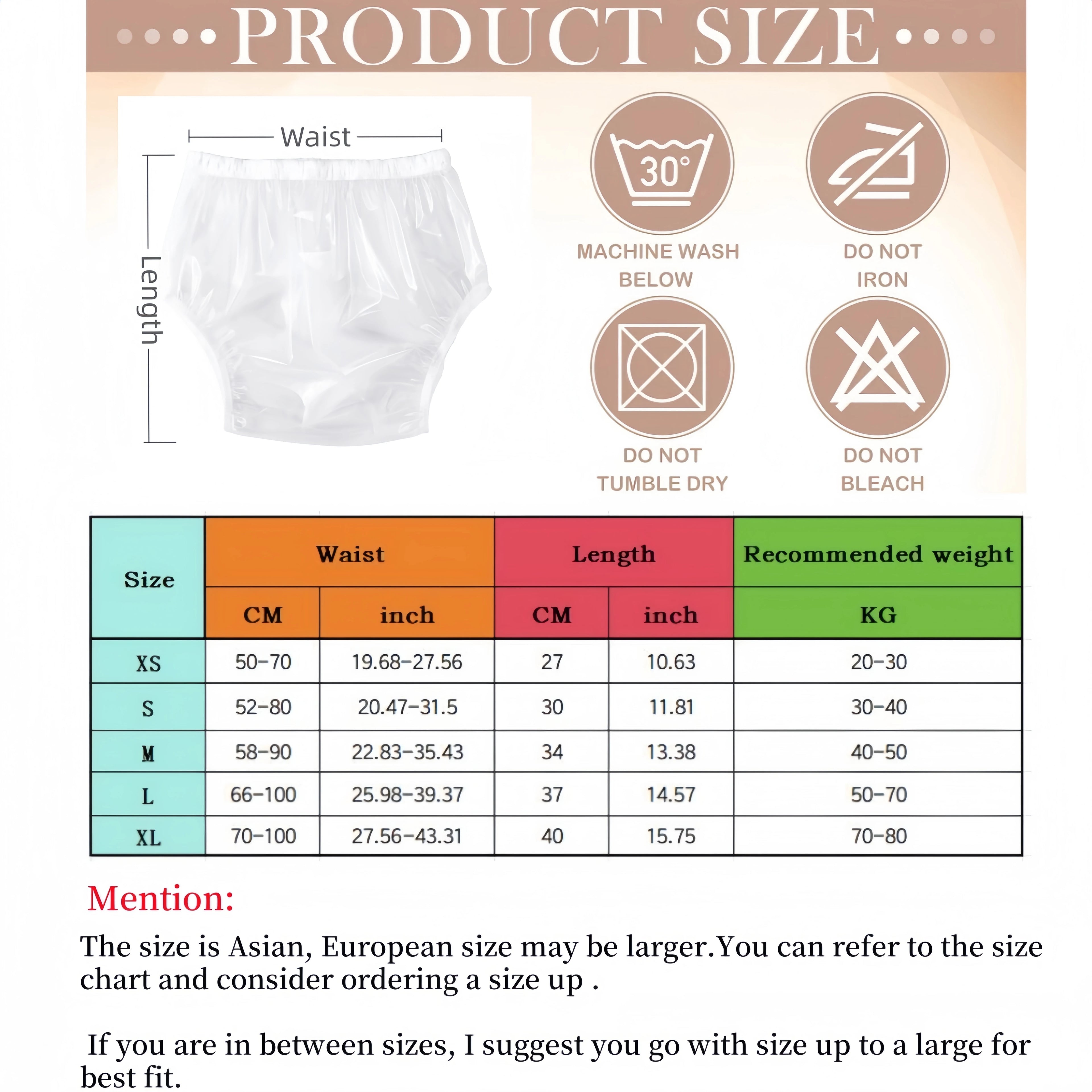 AIO 2Pcs Reusable Waterproof TPU Adult nappy Large size Diaper Cover Easy-to-clean Incontinence pants Diaper Soft Dropshipping