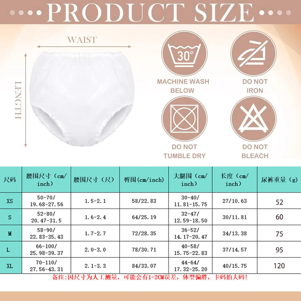 AIO 2Pcs Reusable Waterproof TPU Adult nappy Large size Diaper Cover Easy-to-clean Incontinence pants Diaper Soft Dropshipping