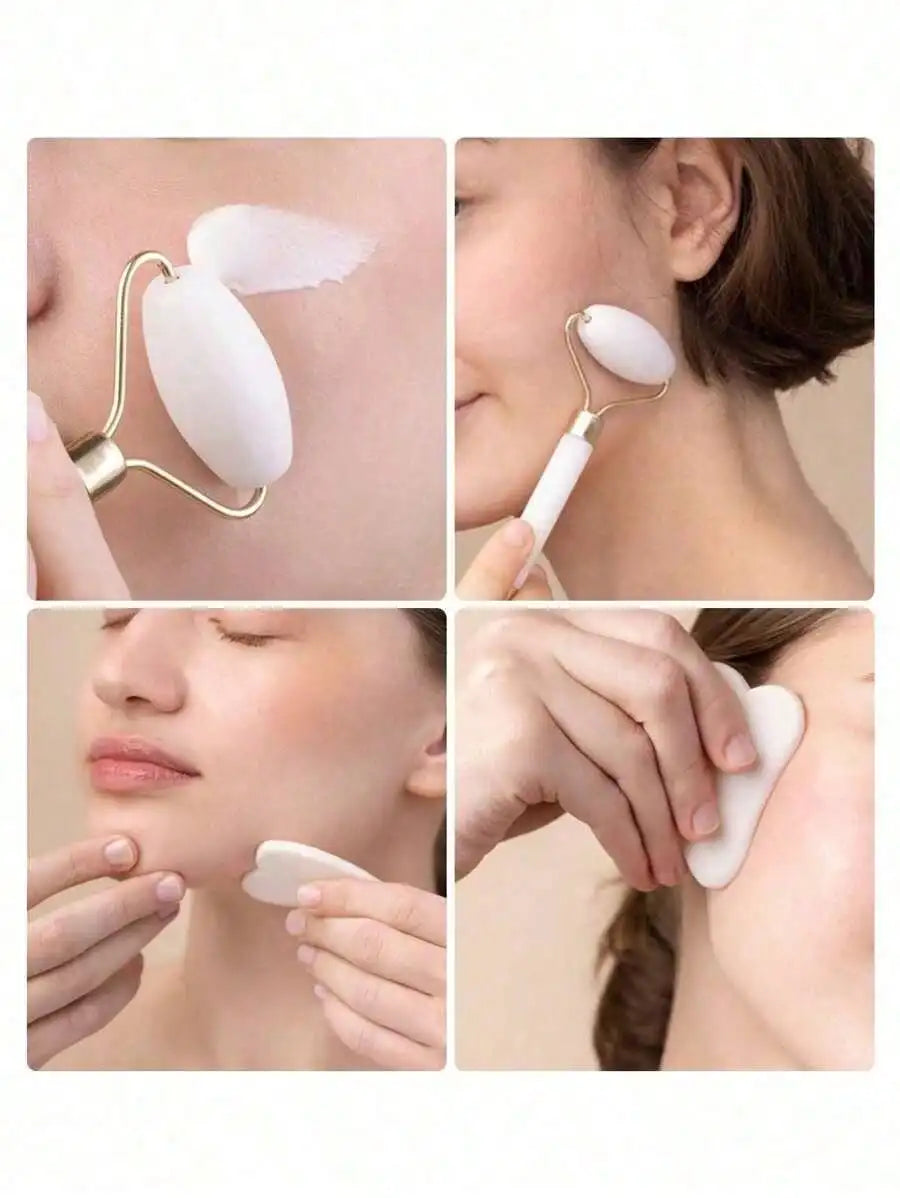 Guasha facial massage tool and roller set, facial massager, neck, arms, eyes, reduce swelling, improve wrinkles, men's and women