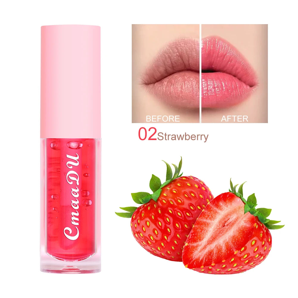 1pcs/2pcs Fruit Moisturizing Color Change Lip Gloss  Lipstick Waterproof Non-transfer Strawberry&Cherry Red Party & Daily Makeup