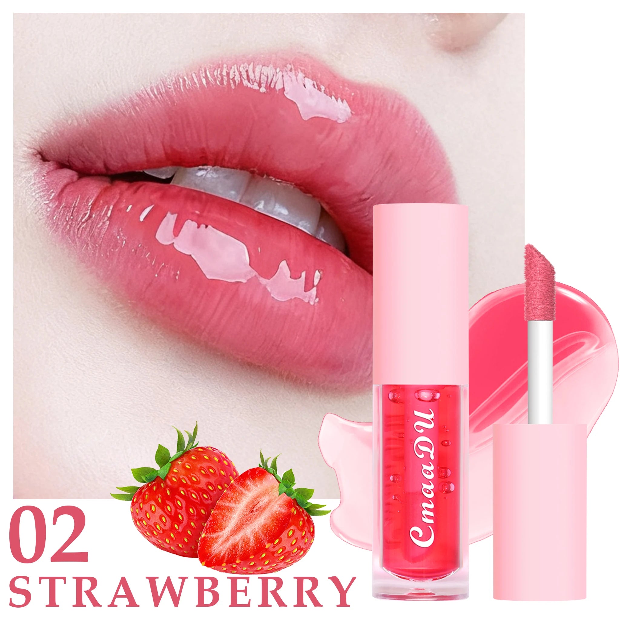 1pcs/2pcs Fruit Moisturizing Color Change Lip Gloss  Lipstick Waterproof Non-transfer Strawberry&Cherry Red Party & Daily Makeup