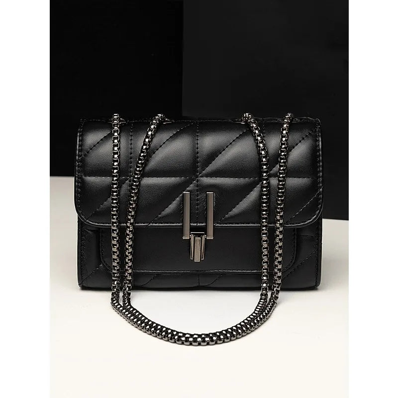 Fashionable, Minimalist, Casual, Mini Square Bag Quilted Chain Flap Classic Quilted Detail Square Bag