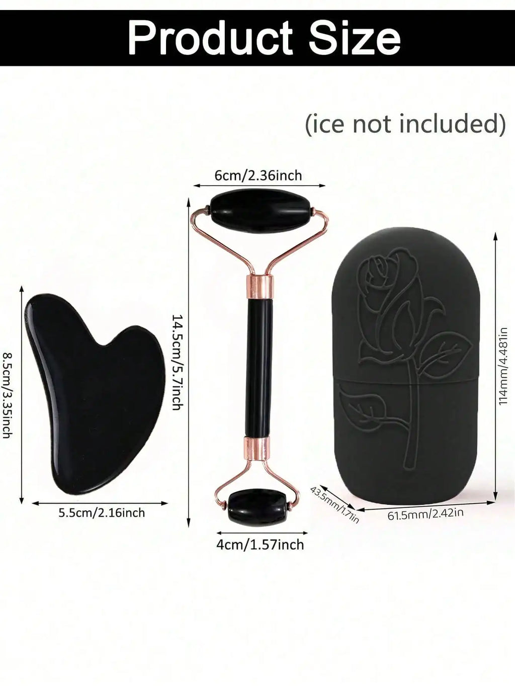 3Pcs Ice Face Roller -Facial Skincare Ice Roller Set,Facial Massage Tool,Silicone Ice Face Roller,Quartz With Roller For Face & Eye Puffiness Relief, And Enhance Skin Care & Glow,For Eyes, Neck, And Face,Lce Facial RollerMold