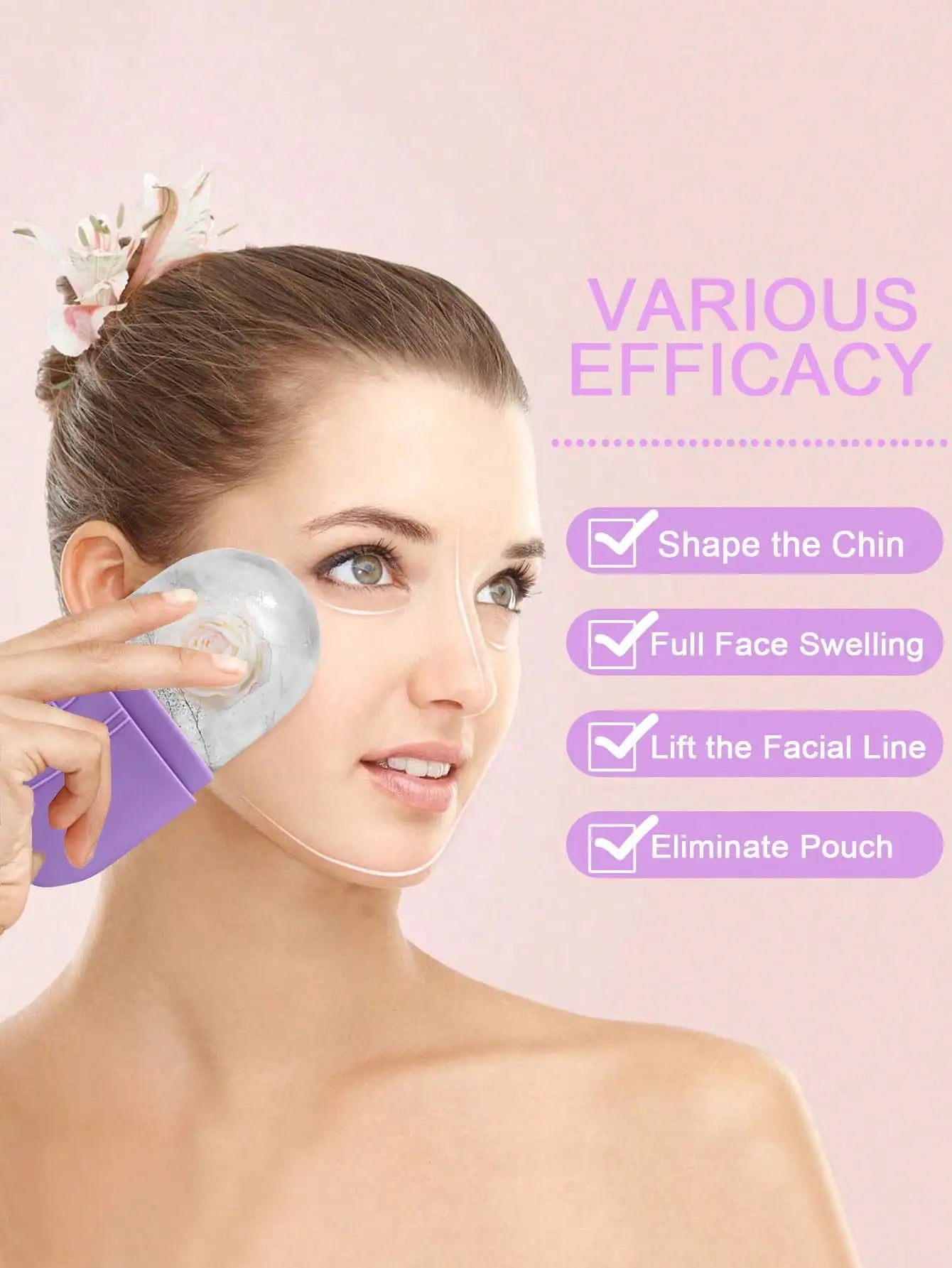 3Pcs Ice Face Roller -Facial Skincare Ice Roller Set,Facial Massage Tool,Silicone Ice Face Roller,Quartz With Roller For Face & Eye Puffiness Relief, And Enhance Skin Care & Glow,For Eyes, Neck, And Face,Lce Facial RollerMold