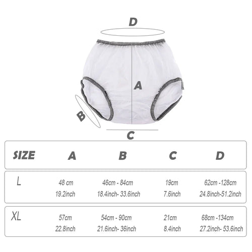 1pc PVC Adult diaper cover Elastic Waist plastic shorts  for Elderly Men And Women transparent waterproof diaper pants