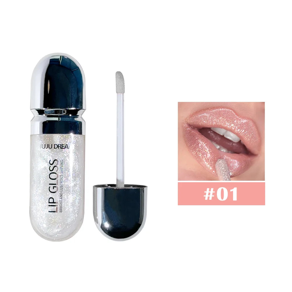 JUJU DREAM Moisturizing Lip Gloss - Shimmery Plumping Lip Gloss Non-Sticky Hydrating Lip Gloss for Full Glossy Lips