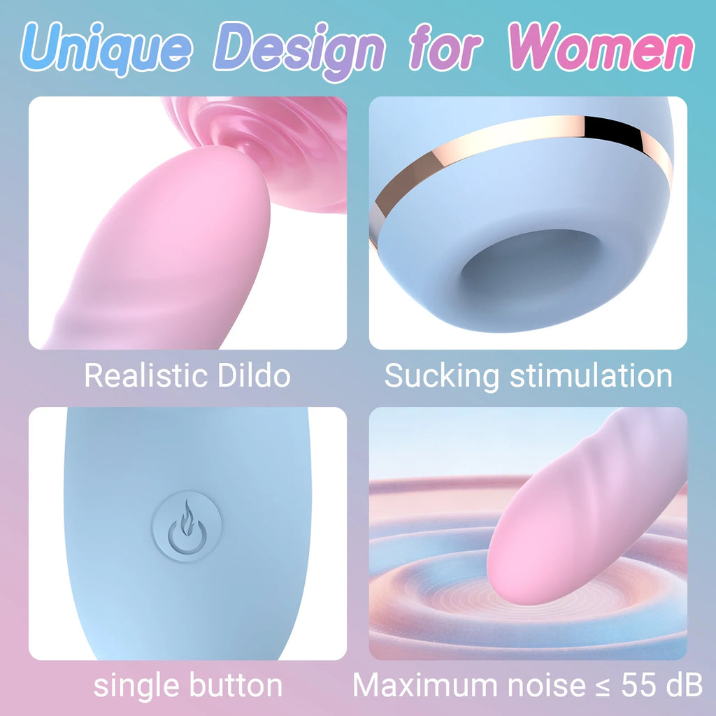 2 IN 1 Dildo Vibrator Sucking Vacuum Stimulator For Female G-Spot Clitoris Stimulator Vagina Massager Dildo Sex Toys for Women
