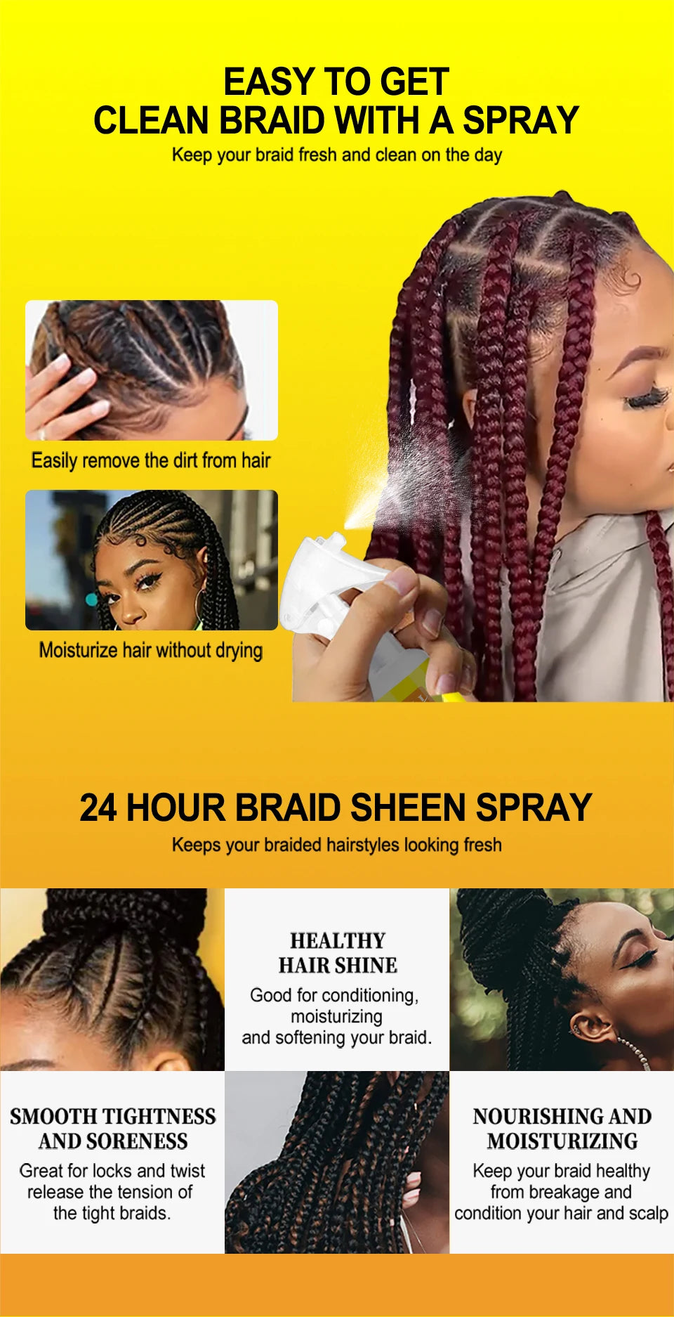 Sevich Hair Cleaning Anti Itching Spray Scalp Hair Follicle Anti Hair Loss Natural Beauty Health Moisturizing Hair Care Spray