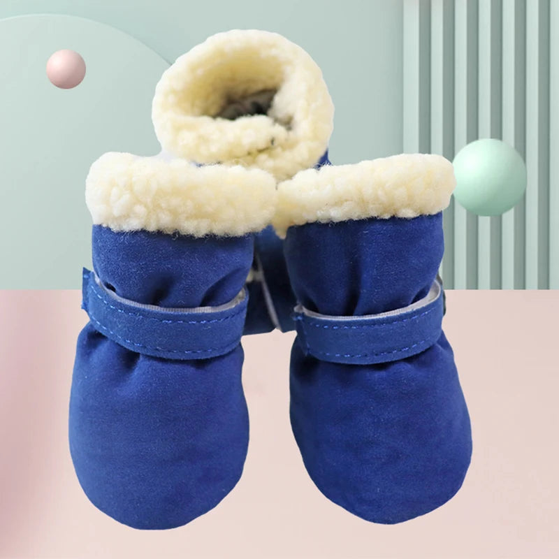 4pcs/set Snow Booties Waterproof Boots Socks Anti Slip Shoes Candy Colors Small Dogs Pet Dog Shoes Puppy Chihuahua Winter