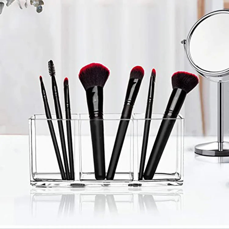 Diamond Pattern Acrylic Makeup Brush Tool Cosmetic Makeup Storage Box Case Make-up Brush Holder Table Organizer Make Up Tool