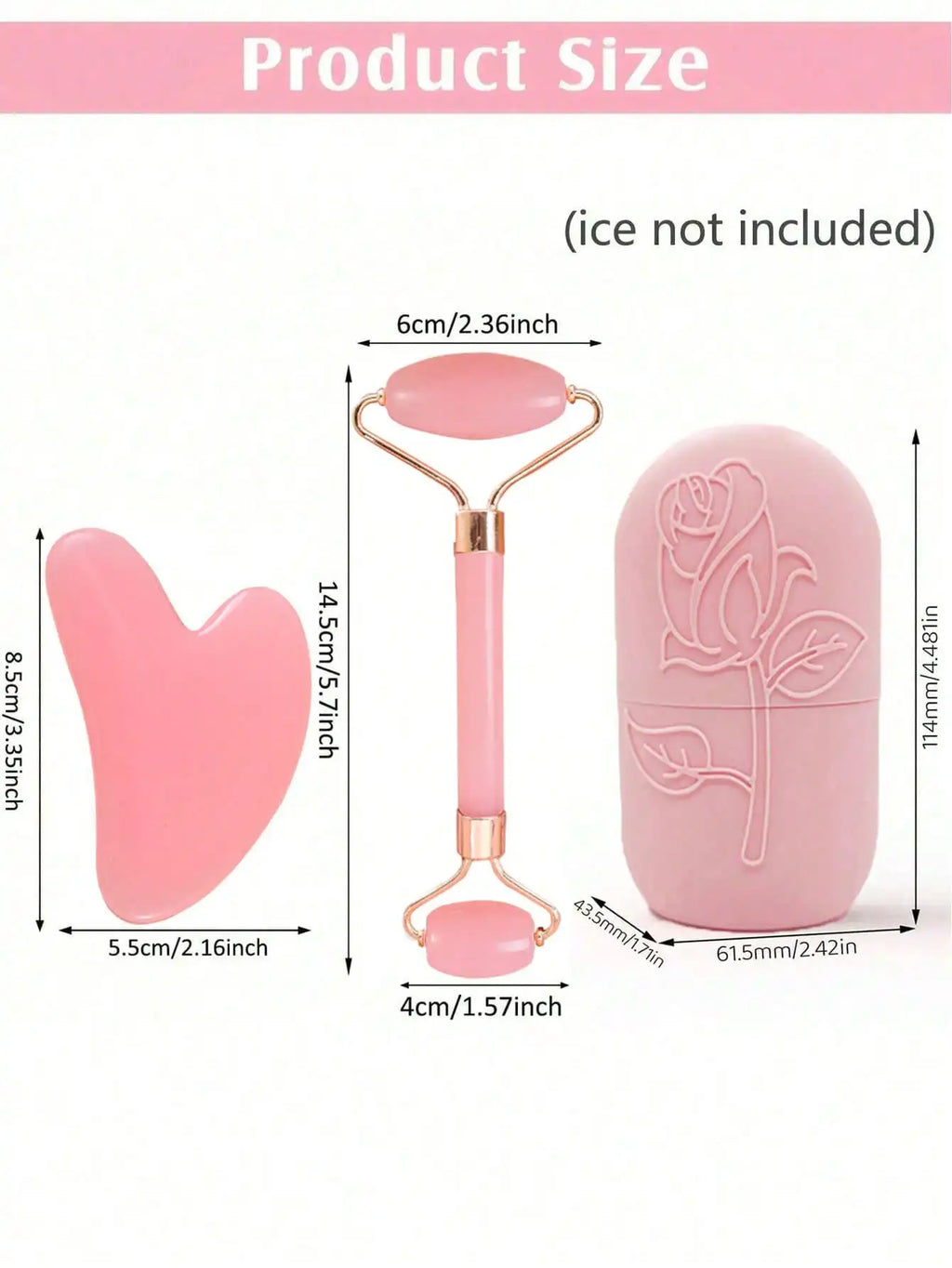 3Pcs Ice Face Roller -Facial Skincare Ice Roller Set,Facial Massage Tool,Silicone Ice Face Roller,Quartz With Roller For Face & Eye Puffiness Relief, And Enhance Skin Care & Glow,For Eyes, Neck, And Face,Lce Facial RollerMold