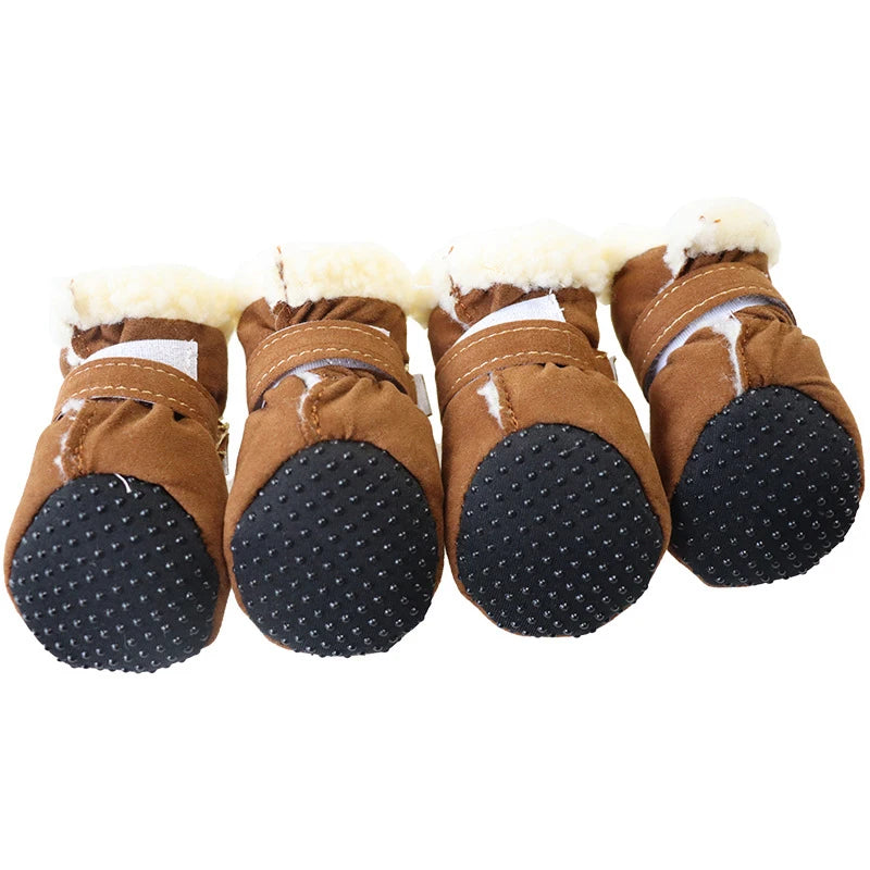 4pcs/set Snow Booties Waterproof Boots Socks Anti Slip Shoes Candy Colors Small Dogs Pet Dog Shoes Puppy Chihuahua Winter