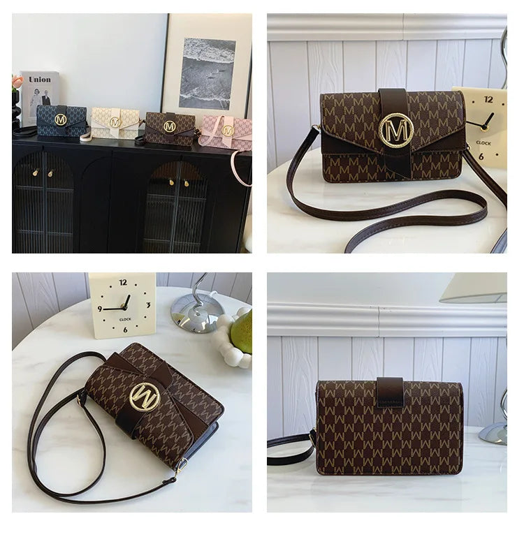 New style women's messenger bag, small square bag, double shoulder strap messenger bag, autumn Korean style, simple and fashiona