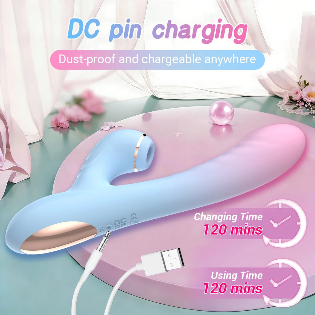 2 IN 1 Dildo Vibrator Sucking Vacuum Stimulator For Female G-Spot Clitoris Stimulator Vagina Massager Dildo Sex Toys for Women