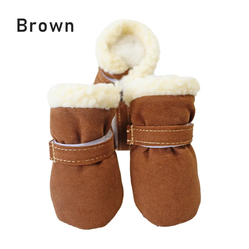 4pcs/set Snow Booties Waterproof Boots Socks Anti Slip Shoes Candy Colors Small Dogs Pet Dog Shoes Puppy Chihuahua Winter