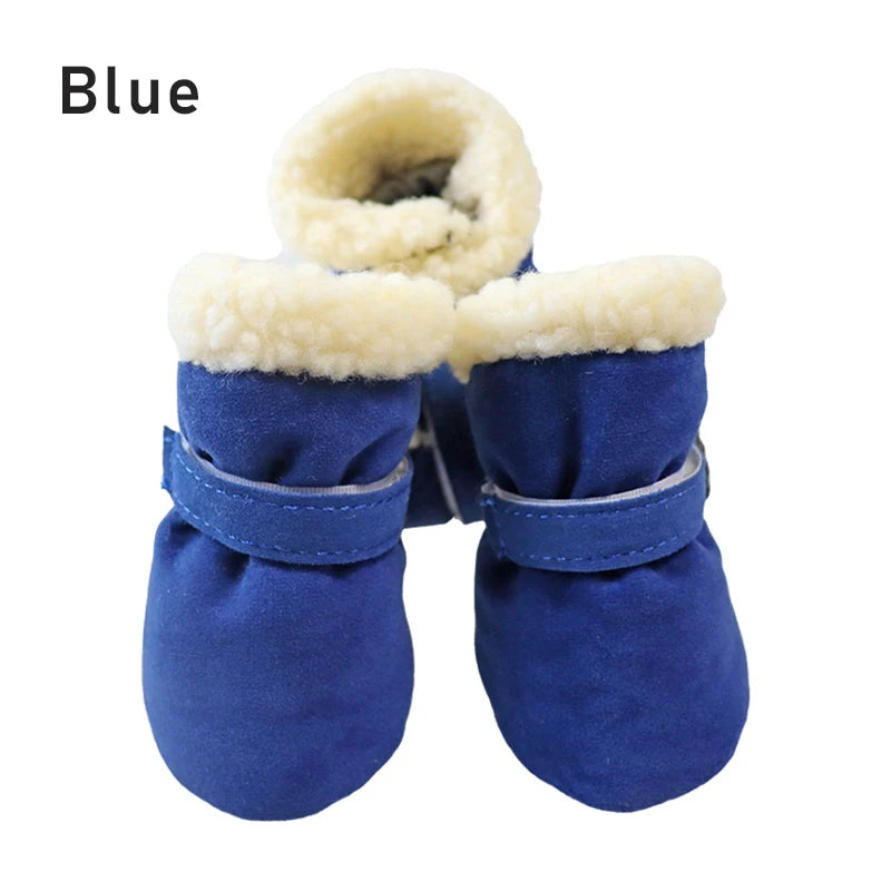 4pcs/set Snow Booties Waterproof Boots Socks Anti Slip Shoes Candy Colors Small Dogs Pet Dog Shoes Puppy Chihuahua Winter