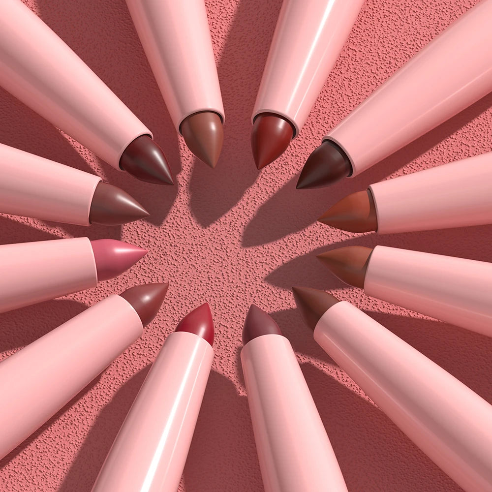 Matte Lip Liner Pencil 6 Colors Set: Lip Contour Waterproof Non-transfer Highly Pigmented Smooth Nude-pink Daily &  Party Makeup